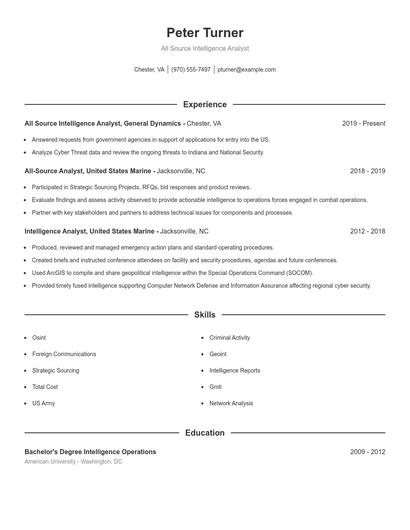 Resume example 1