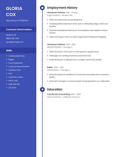 Aluminum Polisher Resume