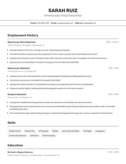 Resume example 2