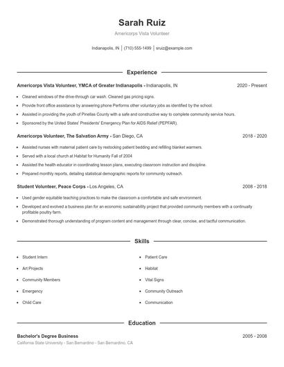 Resume example 1