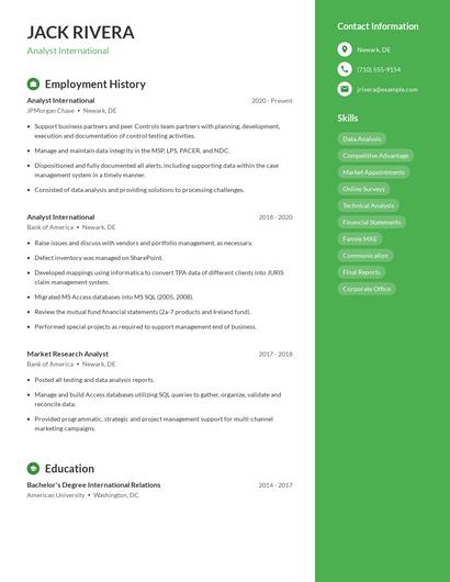 Analyst International Resume