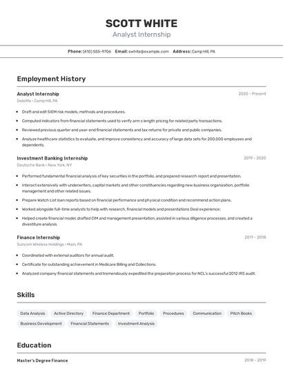 Resume example 2