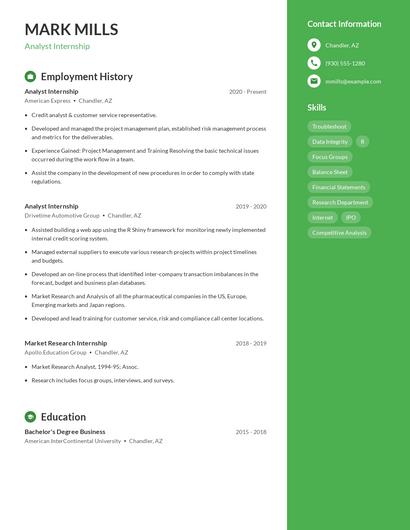 Resume example 5