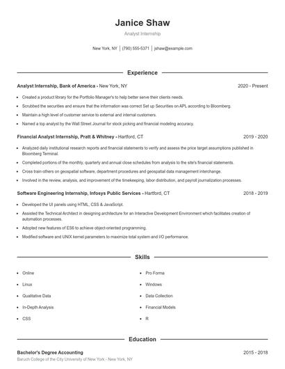 Resume example 1