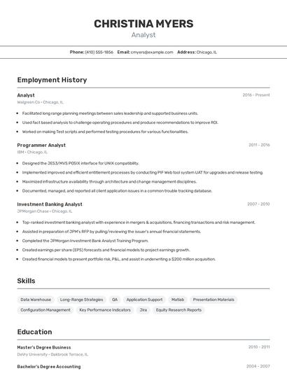 Resume example 2