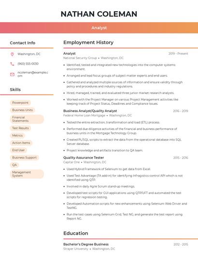 Resume example 3