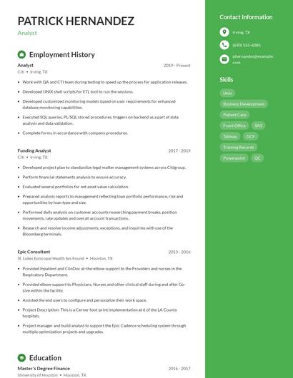 Resume example 4