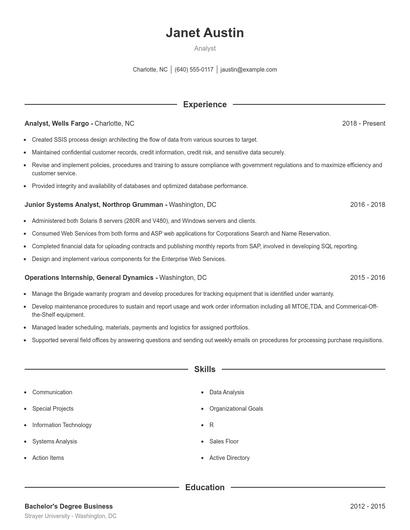 Resume example 1