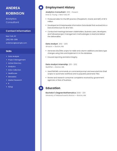 Analytics Consultant Resume