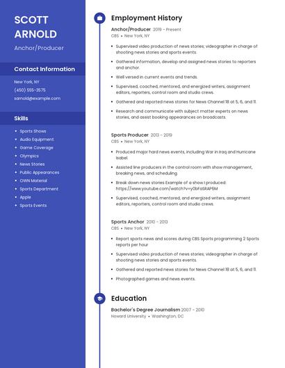 Anchor/Producer Resume