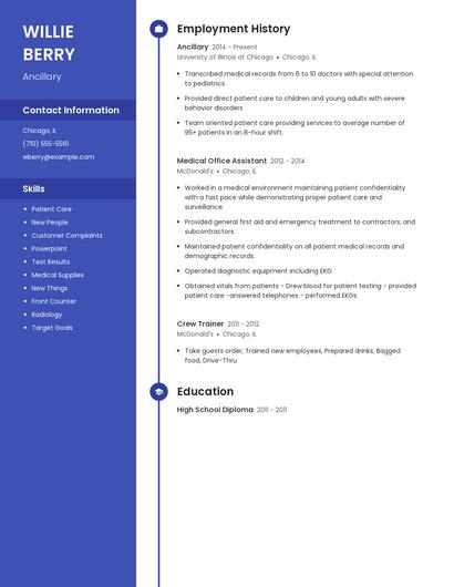 Ancillary Resume