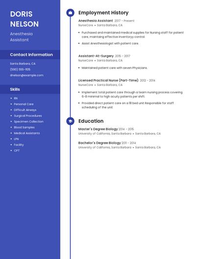 Anesthesia Assistant Resume