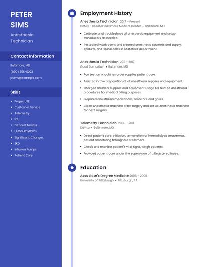 Anesthesia Technician Resume