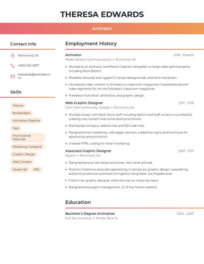 Resume example 3