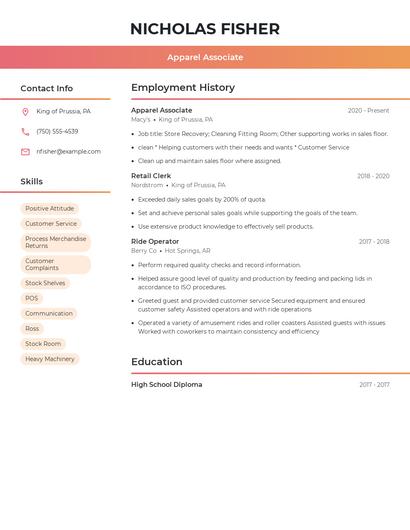 Resume example 3