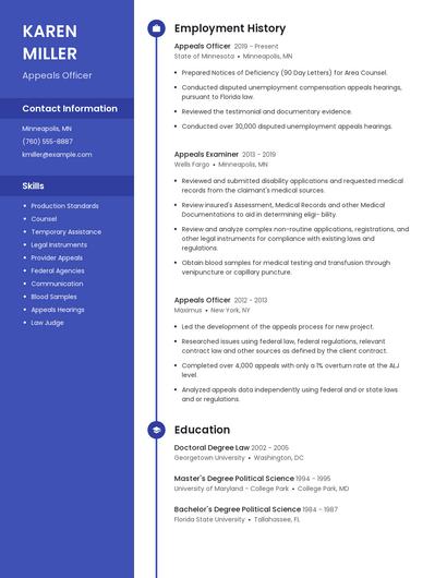Appeals Officer Resume