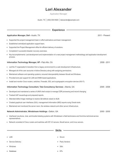 Resume example 1