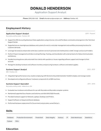 Resume example 2