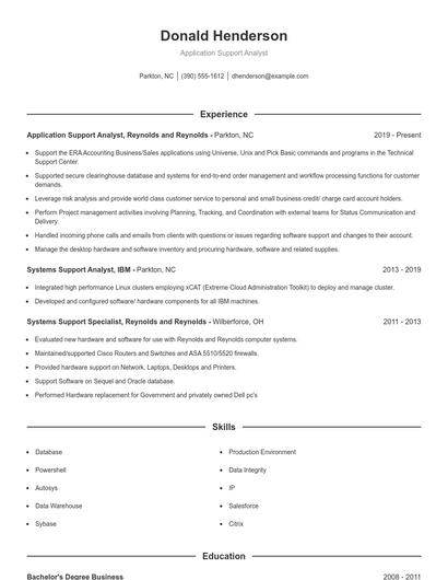 Resume example 1