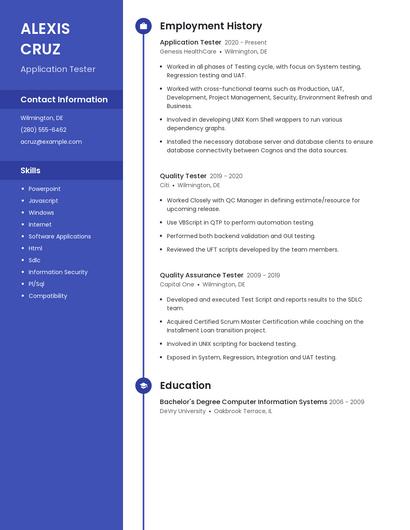 Application Tester Resume