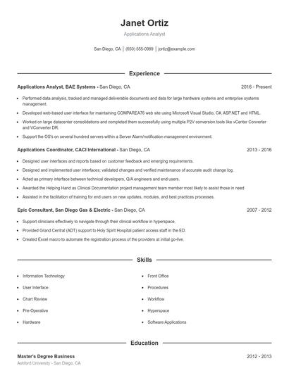 Resume example 1