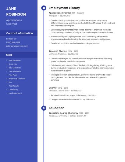 Applications Chemist Resume