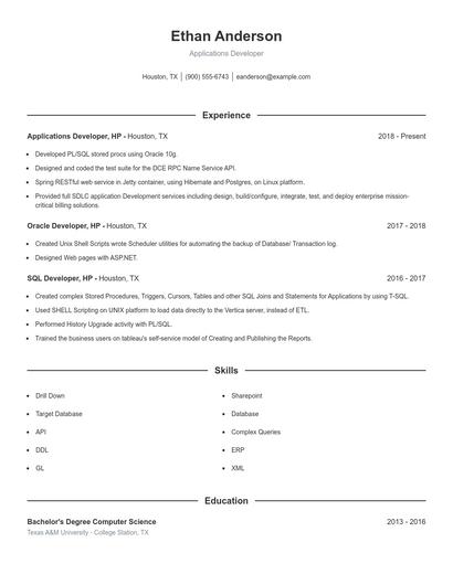 Resume example 1