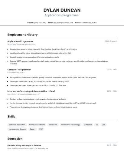 Resume example 2