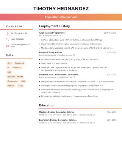 Resume example 3