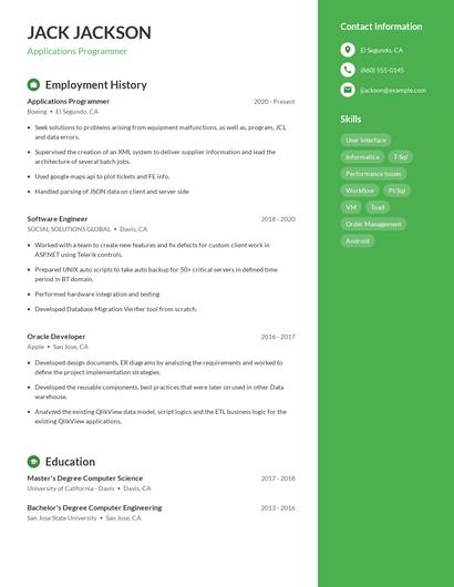 Resume example 5