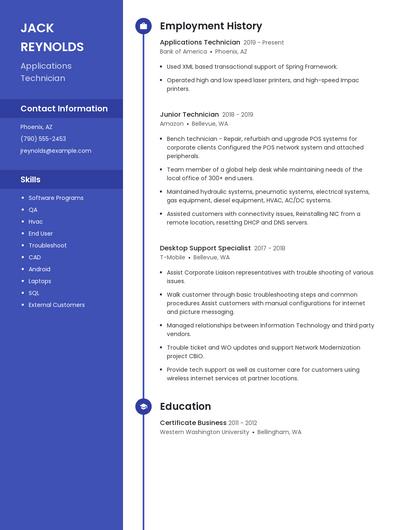 Applications Technician Resume