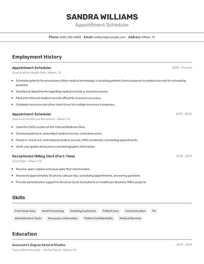 Resume example 2