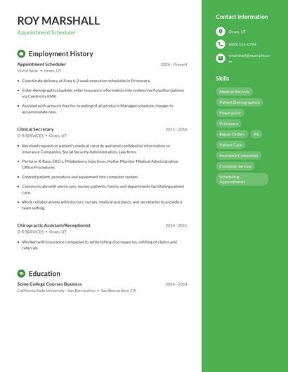 Resume example 5