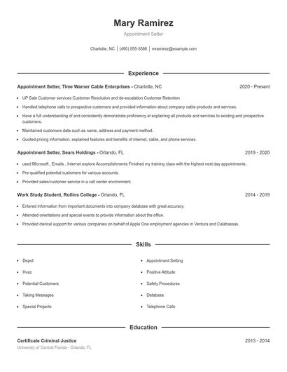 Resume example 1