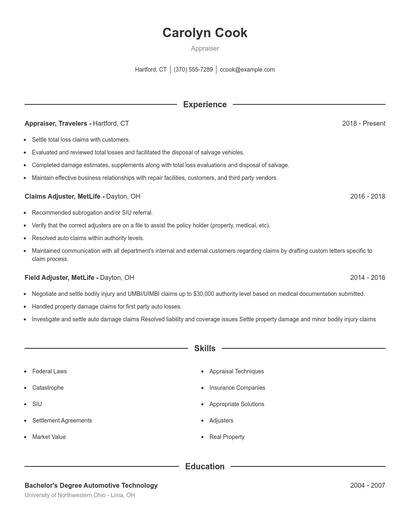 Resume example 1