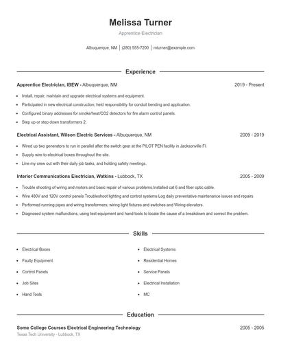 Resume example 1