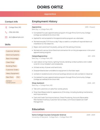 Resume example 3