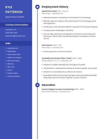 Apprentice Stylist Resume