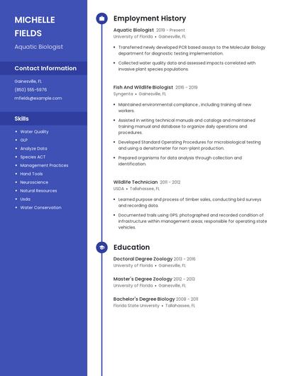 Aquatic Biologist Resume