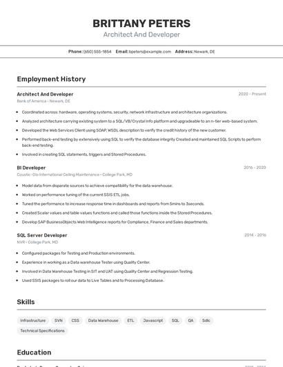 Resume example 2