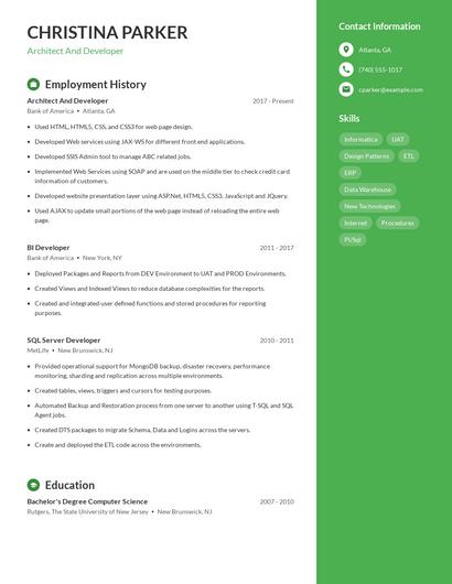 Resume example 5