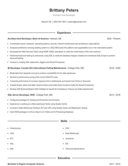 Resume example 1