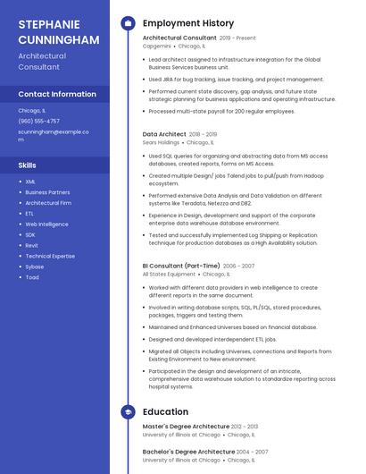 Architectural Consultant Resume