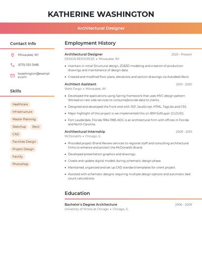 Architectural Designer Resume