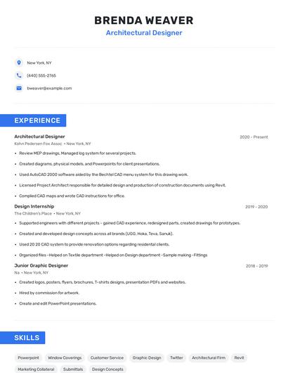 Architectural Designer Resume