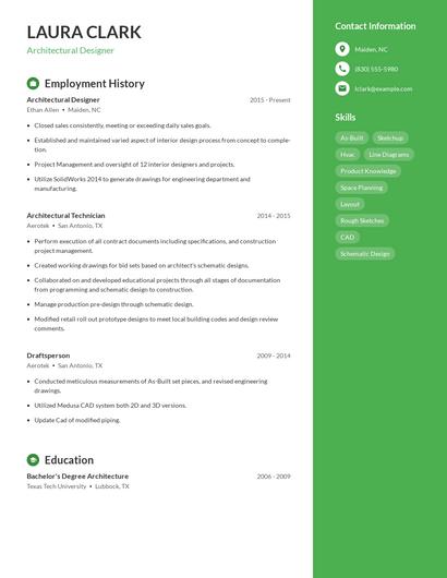 Architectural Designer Resume