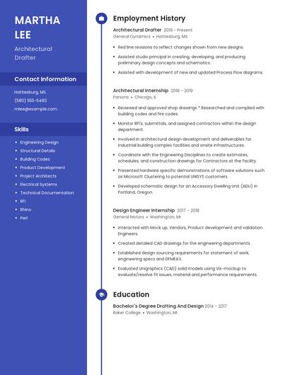Architectural Drafter Resume