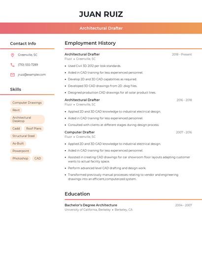Architectural Drafter Resume