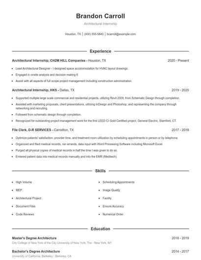 Resume example 1