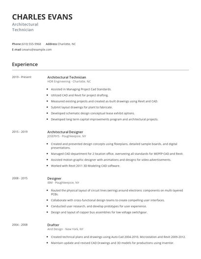 Architectural Technician Resume